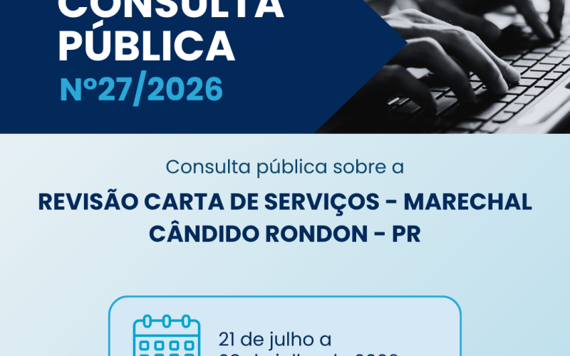 Consulta Pública nº 27/2026 - Revisão da Carta de Serviços de Marechal Cândido Rondon
