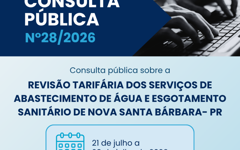 Consulta Publica n°28/2026 - Revisão Tarifaria de Nova Santa Bárbara
