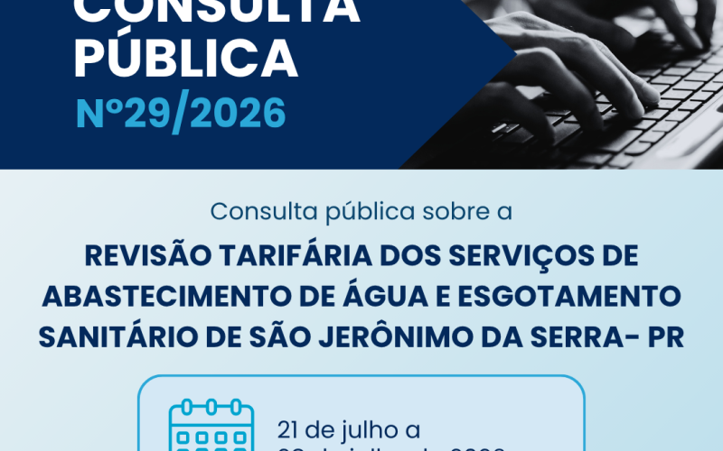 Consulta Publica n°29/2026 - Revisão Tarifaria de São Jerônimo da Serra