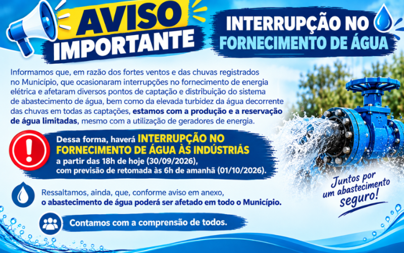 Orcispar Informa: Interrupção de Abastecimento de Água em Marechal Cândido Rondon - PR