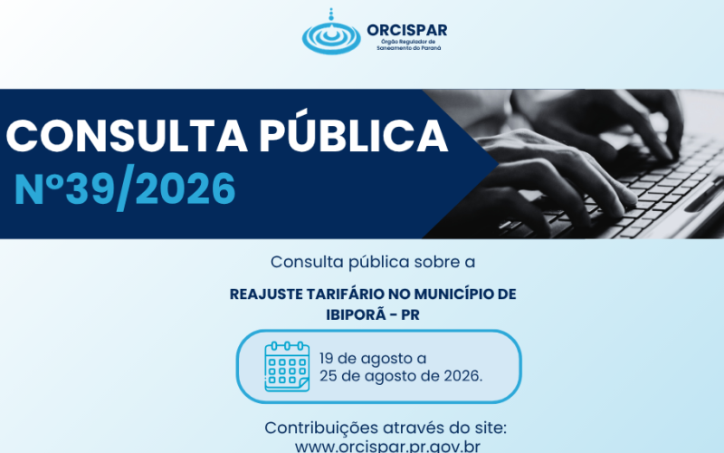 Consulta Publica n°39/2026 - Reajuste Tarifária Ibiporã