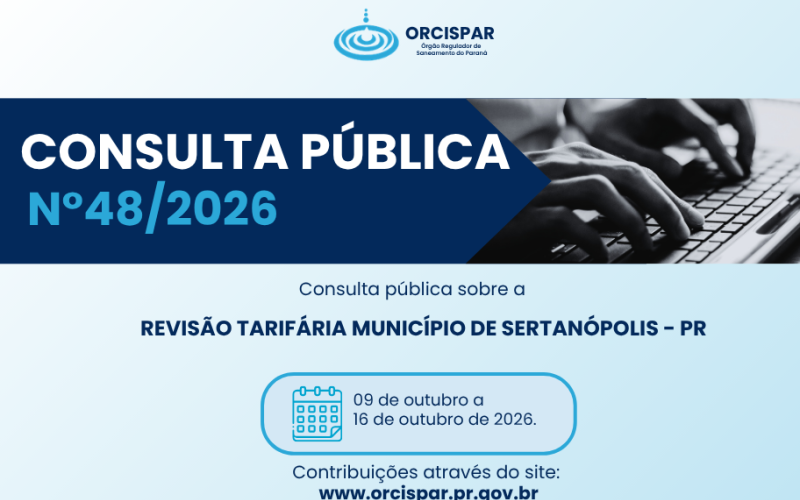 Consulta Publica n°48/2026 - Revisão Tarifária município de Sertanópolis - PR