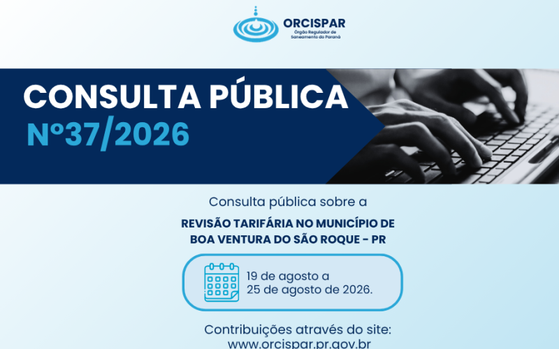 Consulta Publica n°37/2026 - Revisão Tarifária de Boa Ventura de São Roque